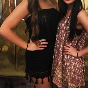 Tube-Top Tassel Romper